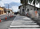 Imagem de: Setor de Trânsito realiza pintura de solo nas ruas recapeadas