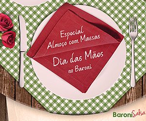 Baroni Salsa promove almoço com massas no Dia das Mães