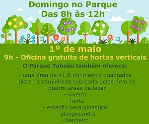 Projeto Domingo no Parque realizará oficina de hortas verticais