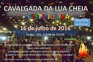 Chácara do Rosário promove Cavalgada da Lua Cheia com Festa Julina