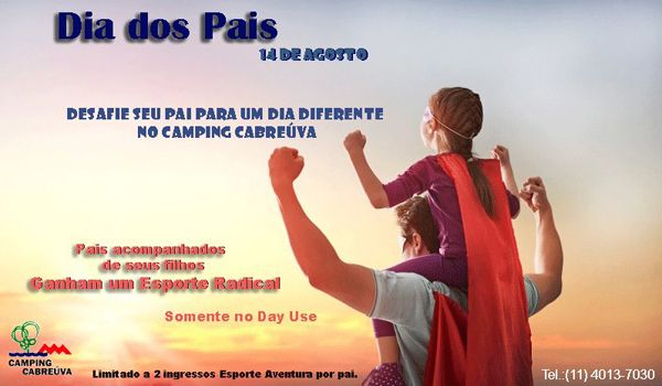Camping Cabreúva realiza promoção para celebrar o "Dia dos Pais"