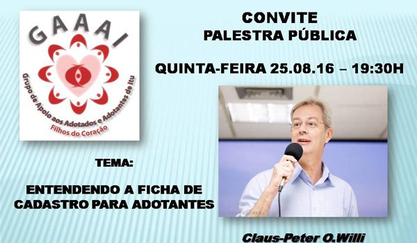 GAAAI realiza palestra pública sobre ficha de cadastro para adotantes