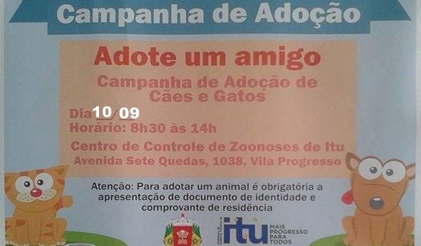CCZ de Itu realiza nova edição da Campanha "Adote Um Amigo"