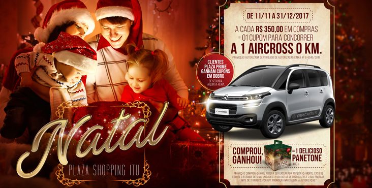 Plaza Shopping Itu sorteará um Aircross 0km na promoção de Natal