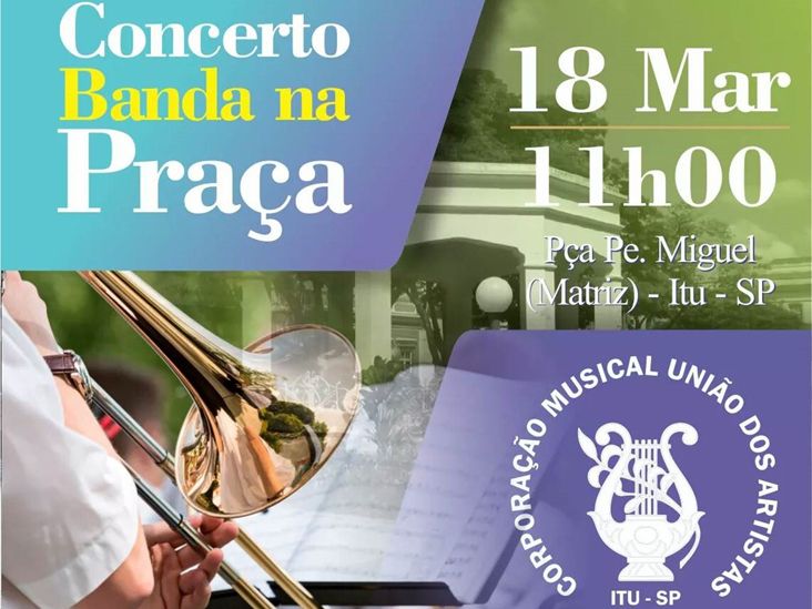 Concerto "Banda na Praça" ocorre em Itu nesse domingo