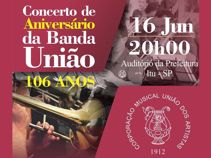 Concerto especial celebra o aniversário de 106 anos da Banda União