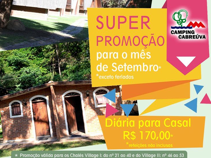 Camping Cabreúva realiza Super Promoção no mês de setembro