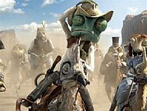 Johnny Depp vive um camaleão na animação "Rango"