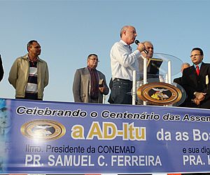Pedra fundamental da nova sede da igreja Assembleia de Deus é lançada