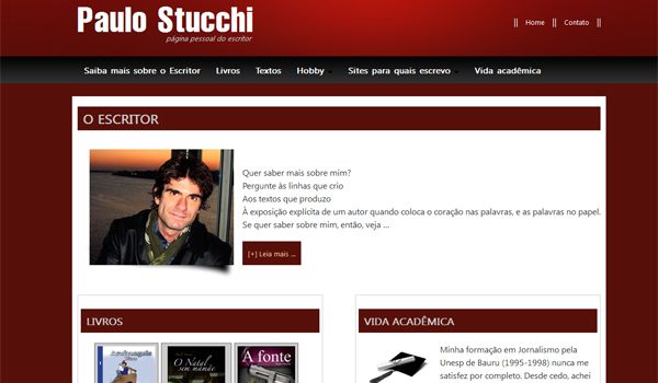 Escritor Paulo Stucchi ganha página pessoal na Internet