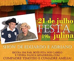 Festa Julina da Fazenda das Pedras terá show de Eduardo e Adriano