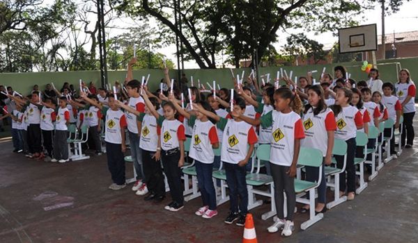 Alunos da escola "Padre Bento