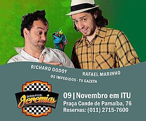 Humoristas da TV Gazeta apresentam stand up no Botequim do Jeremias