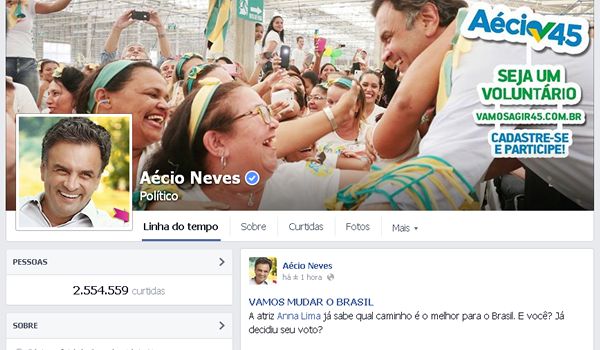 Aécio tem engajamento 10% maior que Dilma nas redes sociais
