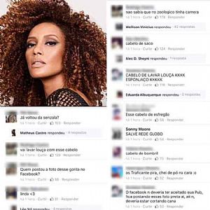 Artista global é alvo de comentários racistas