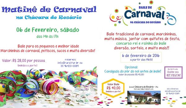 Chácara do Rosário tem programação de eventos no Carnaval 2016
