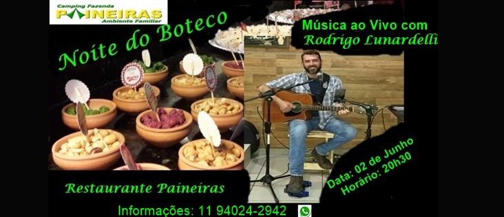 Camping e Fazenda Paineiras realiza "Noite do Boteco" neste sábado